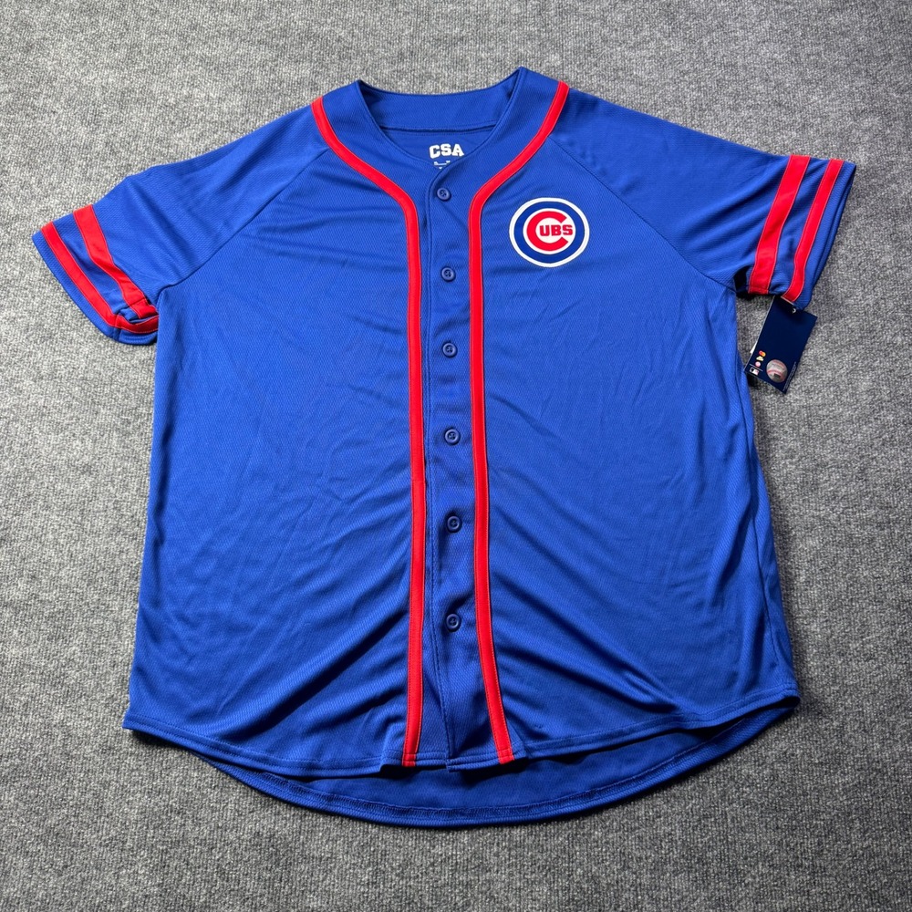 Chicago Cubs CSA Baseball Jersey Mens XL Blue MLB Sportswear Red